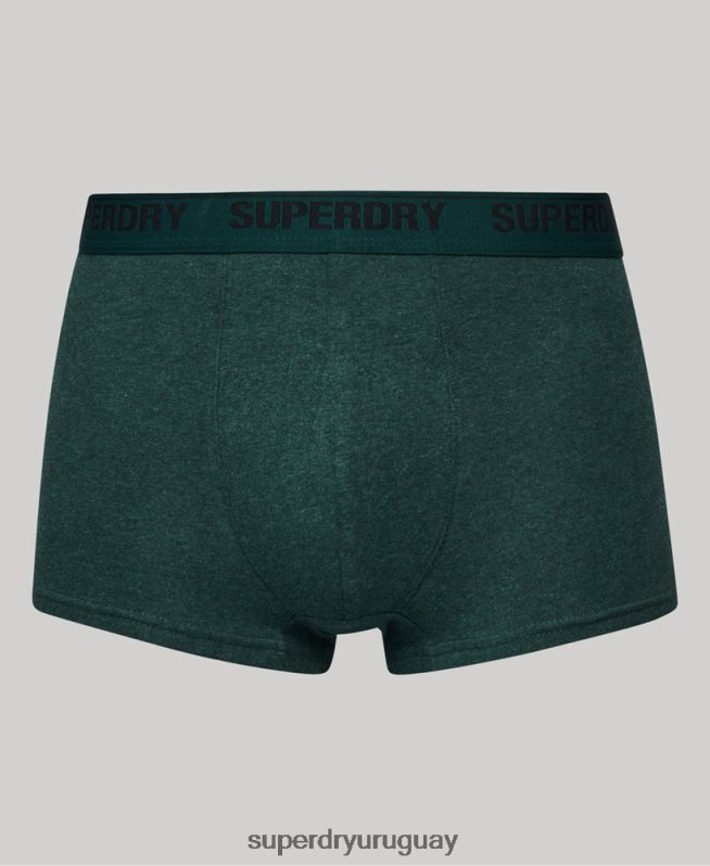 uy Superdry hombres Pack doble de calzoncillos de algodón orgánico verde DT2N8Z1781 ropa