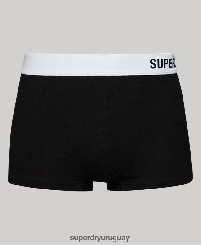 uy Superdry hombres Pack doble offset de algodón orgánico negro DT2N8Z1776 ropa