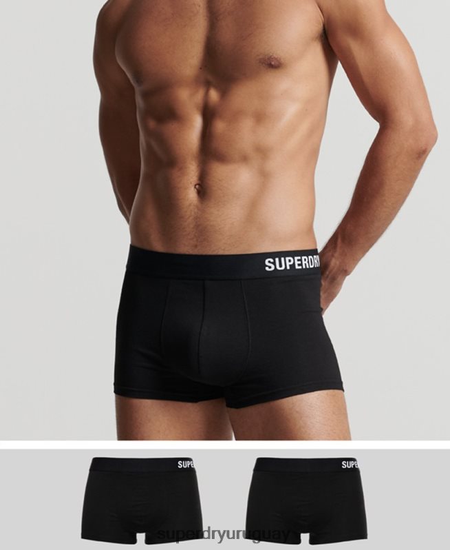uy Superdry hombres Pack doble offset de algodón orgánico negro DT2N8Z1777 ropa