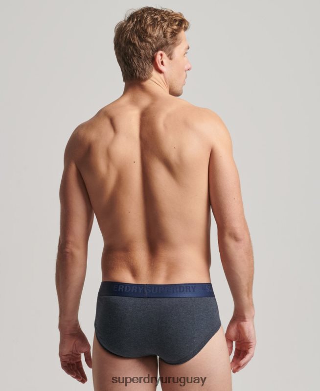 uy Superdry hombres Pack triple de calzoncillos de algodón orgánico azul DT2N8Z1789 ropa