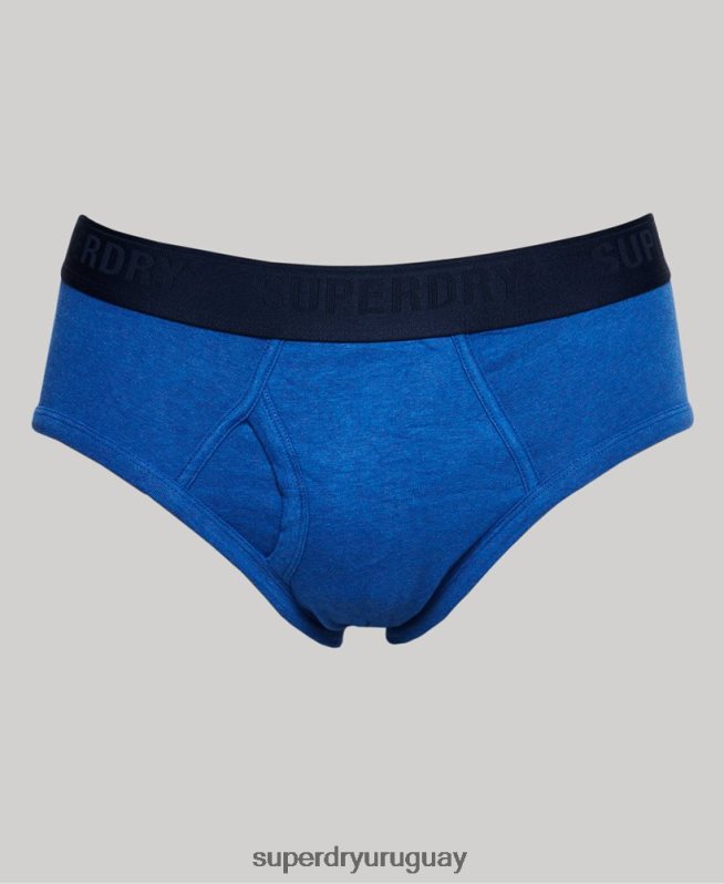 uy Superdry hombres Pack triple de calzoncillos de algodón orgánico azul DT2N8Z1789 ropa