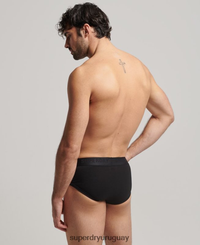 uy Superdry hombres Pack triple de calzoncillos de algodón orgánico negro DT2N8Z1862 ropa