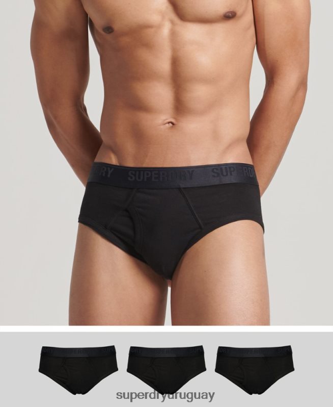 uy Superdry hombres Pack triple de calzoncillos de algodón orgánico negro DT2N8Z1866 ropa