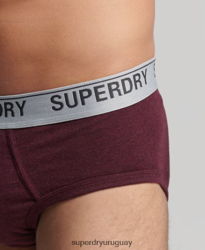 uy Superdry hombres Pack triple de calzoncillos de algodón orgánico rojo DT2N8Z1871 ropa