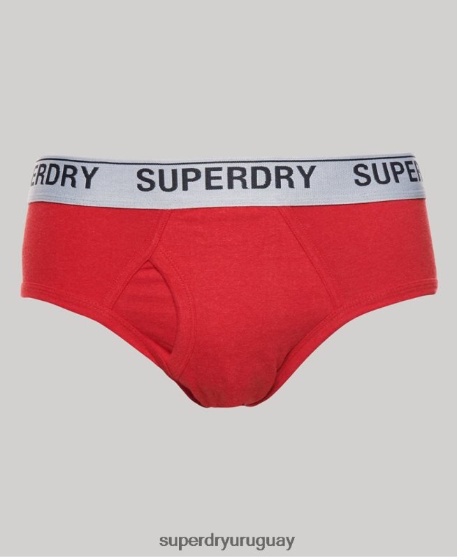 uy Superdry hombres Pack triple de calzoncillos de algodón orgánico rojo DT2N8Z1871 ropa