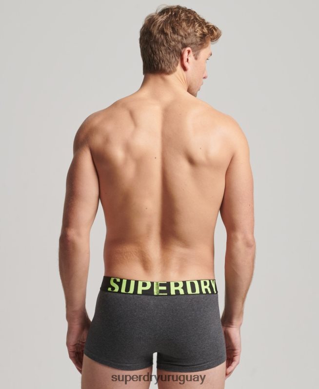 uy Superdry hombres pack doble de algodón orgánico con logo gris DT2N8Z1796 ropa