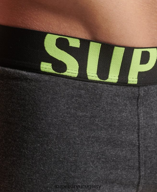 uy Superdry hombres pack doble de algodón orgánico con logo gris DT2N8Z1796 ropa