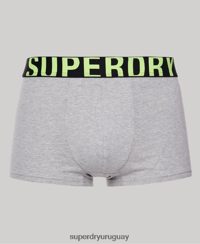 uy Superdry hombres pack doble de algodón orgánico con logo gris DT2N8Z1796 ropa