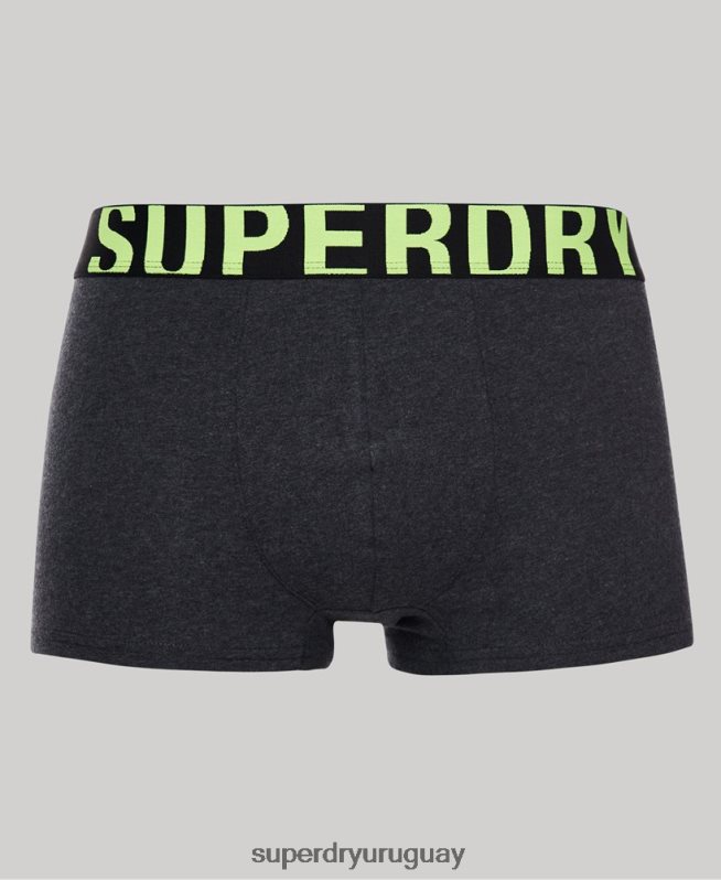 uy Superdry hombres pack doble de algodón orgánico con logo gris DT2N8Z1796 ropa
