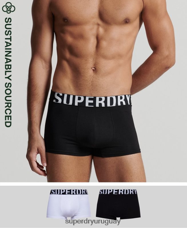 uy Superdry hombres pack doble de algodón orgánico con logo negro DT2N8Z1780 ropa