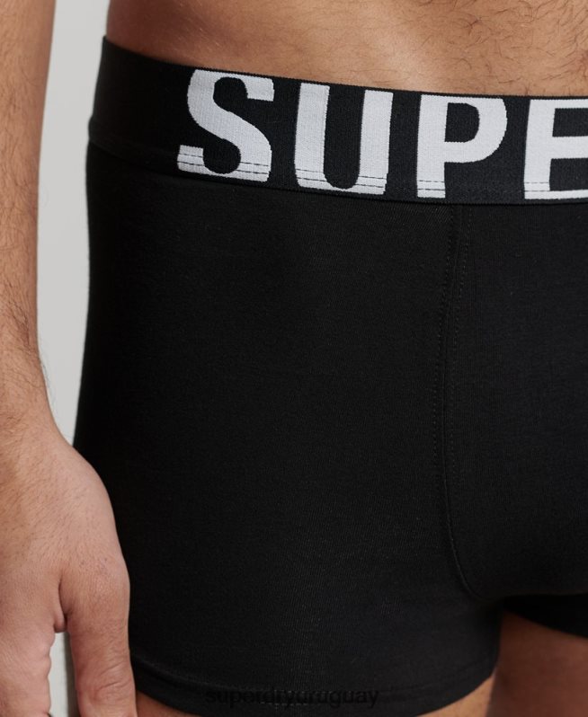 uy Superdry hombres pack doble de algodón orgánico con logo negro DT2N8Z1780 ropa