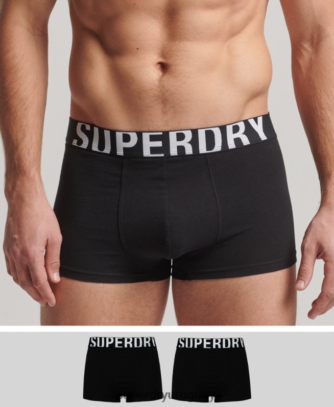uy Superdry hombres pack doble de algodón orgánico con logo negro DT2N8Z1795 ropa