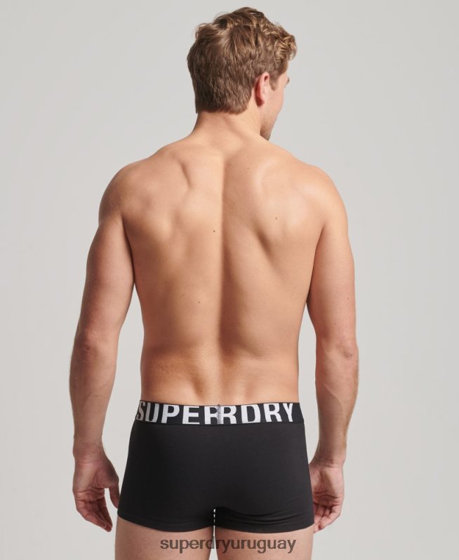 uy Superdry hombres pack doble de algodón orgánico con logo negro DT2N8Z1795 ropa