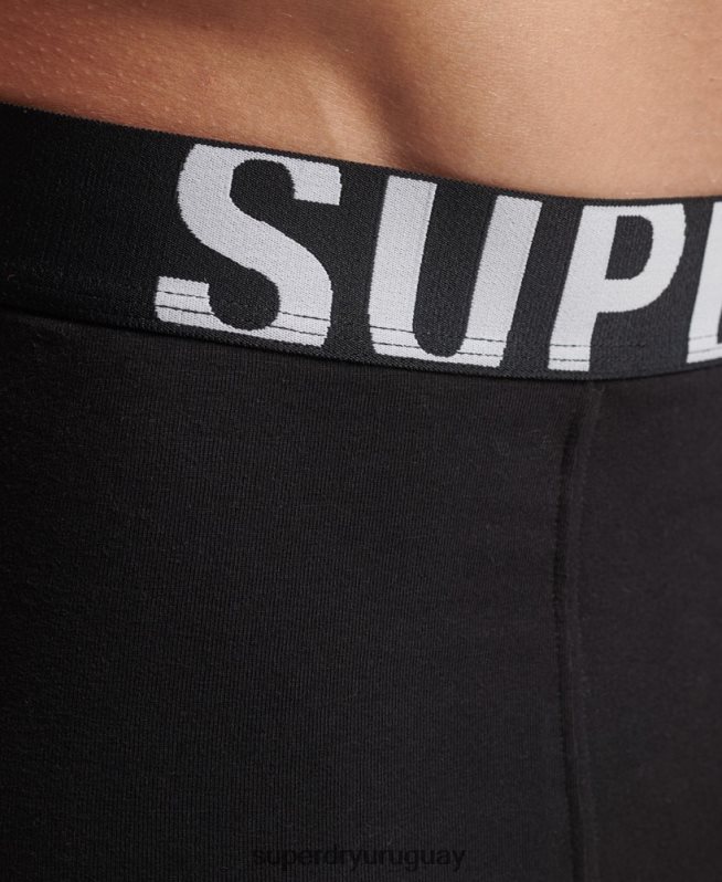 uy Superdry hombres pack doble de algodón orgánico con logo negro DT2N8Z1795 ropa