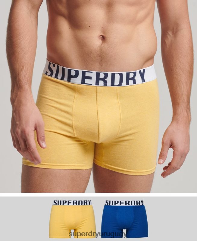 uy Superdry hombres pack doble de bóxer de algodón orgánico con logo doble azul DT2N8Z1835 ropa
