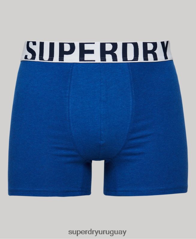 uy Superdry hombres pack doble de bóxer de algodón orgánico con logo doble azul DT2N8Z1835 ropa