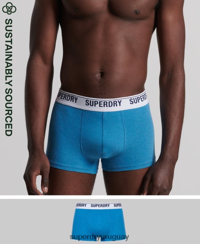 uy Superdry hombres paquete individual de calzoncillos de algodón orgánico azul DT2N8Z1877 ropa