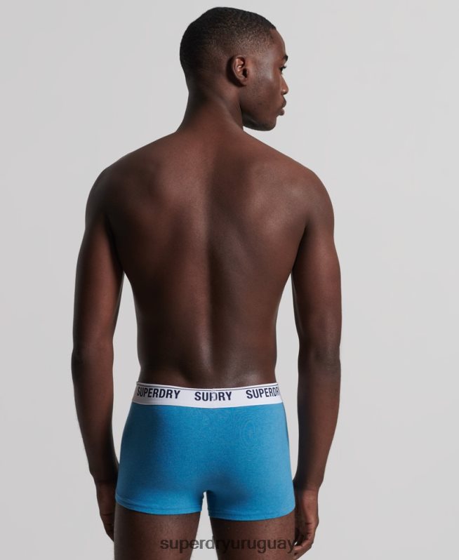 uy Superdry hombres paquete individual de calzoncillos de algodón orgánico azul DT2N8Z1877 ropa
