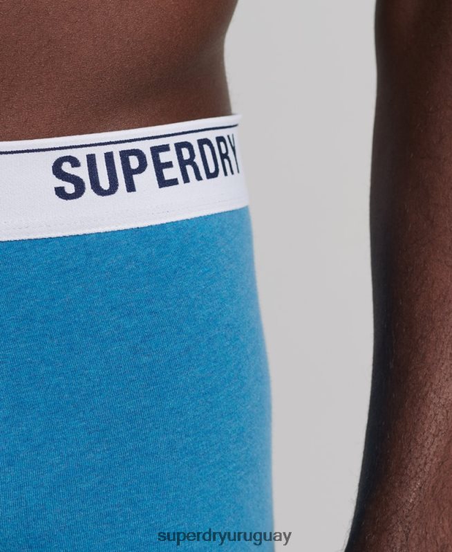 uy Superdry hombres paquete individual de calzoncillos de algodón orgánico azul DT2N8Z1877 ropa
