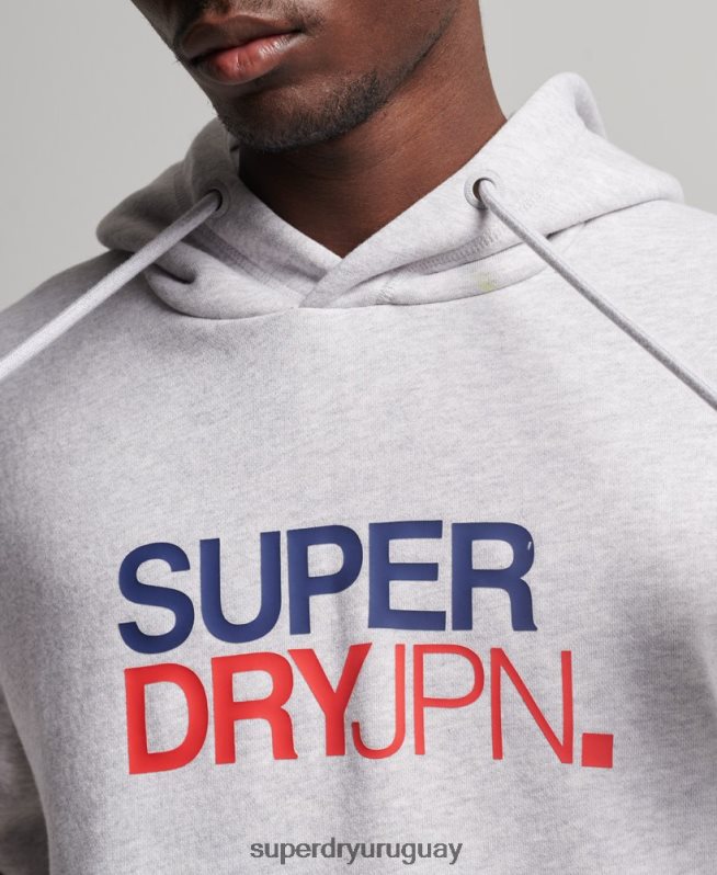 uy Superdry hombres código sudadera con capucha de ropa deportiva gris DT2N8Z495 ropa