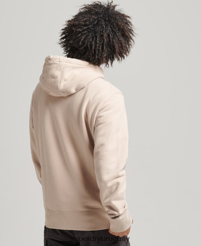 uy Superdry hombres code linear sudadera con capucha suelta beige DT2N8Z5908 ropa