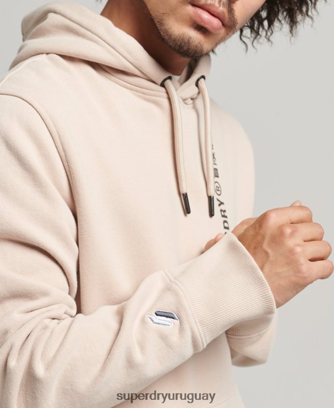 uy Superdry hombres code linear sudadera con capucha suelta beige DT2N8Z5908 ropa