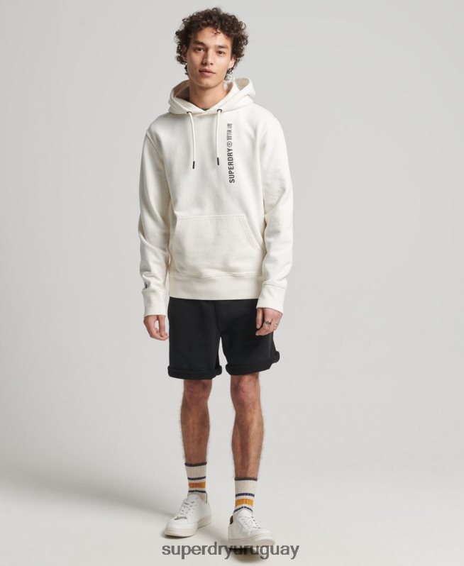 uy Superdry hombres code linear sudadera con capucha suelta blanco DT2N8Z6018 ropa