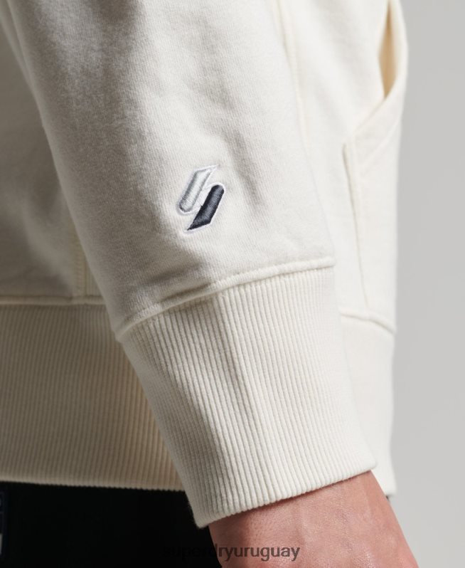 uy Superdry hombres code linear sudadera con capucha suelta blanco DT2N8Z6018 ropa