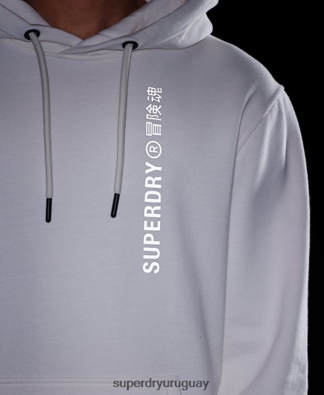 uy Superdry hombres code linear sudadera con capucha suelta blanco DT2N8Z6018 ropa