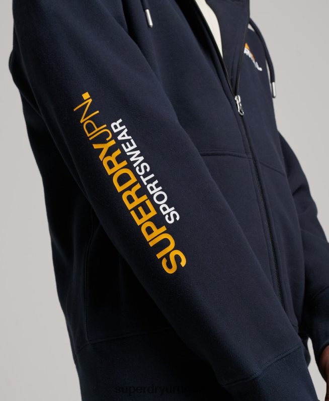 uy Superdry hombres code sportswear sudadera con cremallera Armada DT2N8Z519 ropa