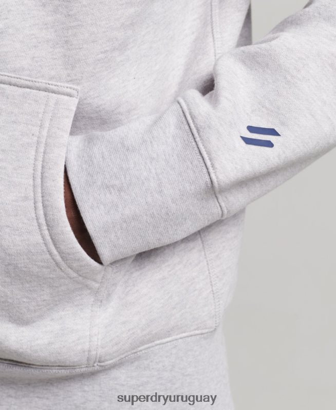 uy Superdry hombres code sportswear sudadera con cremallera gris DT2N8Z543 ropa