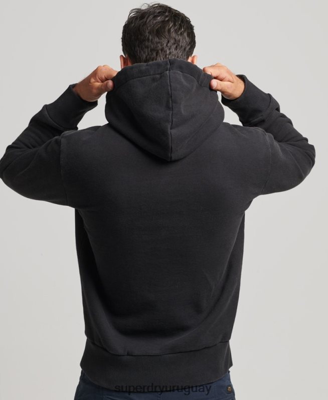 uy Superdry hombres en el bosque sudadera con capucha gráfica gris oscuro DT2N8Z586 ropa