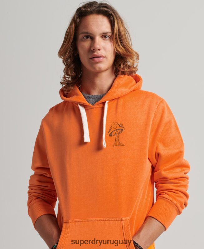 uy Superdry hombres en el bosque sudadera con capucha gráfica naranja DT2N8Z707 ropa