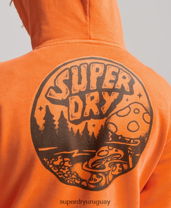 uy Superdry hombres en el bosque sudadera con capucha gráfica naranja DT2N8Z707 ropa