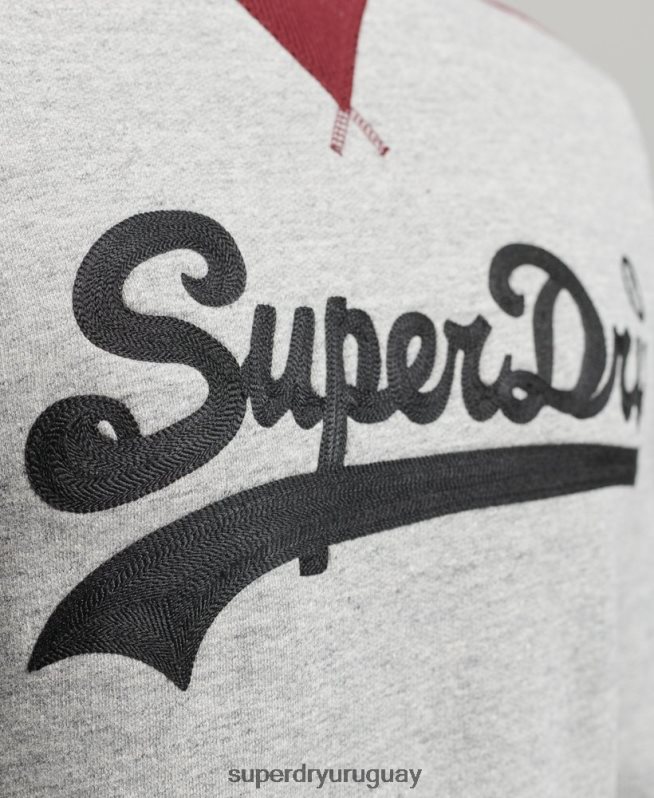 uy Superdry hombres equipo de collage de logotipo vintage gris DT2N8Z858 ropa