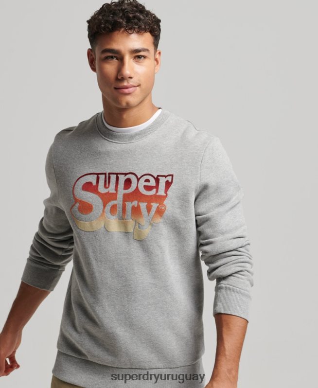 uy Superdry hombres equipo de sombra vintage gris claro DT2N8Z578 ropa