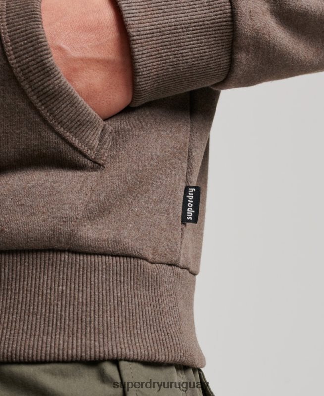 uy Superdry hombres gran sudadera con capucha al aire libre marrón DT2N8Z688 ropa