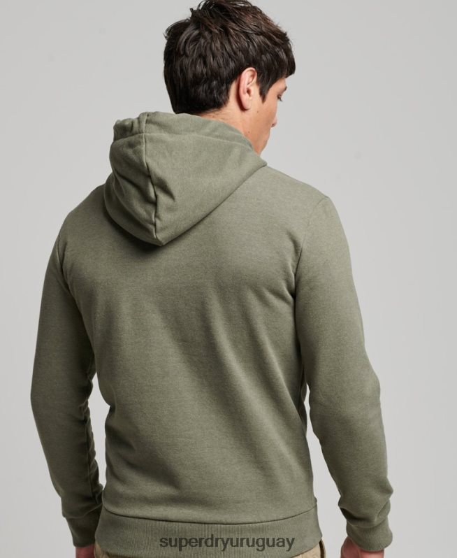 uy Superdry hombres gran sudadera con capucha al aire libre verde DT2N8Z467 ropa