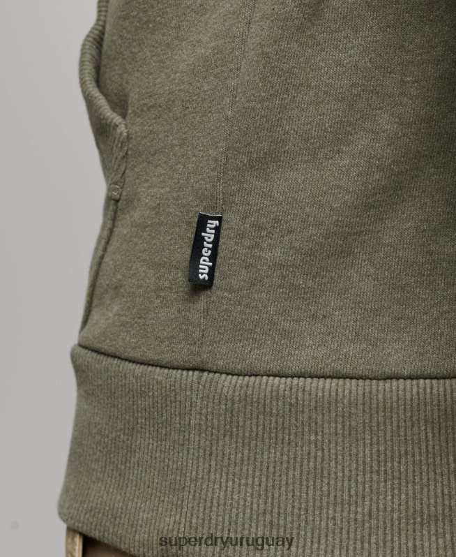 uy Superdry hombres gran sudadera con capucha al aire libre verde DT2N8Z467 ropa
