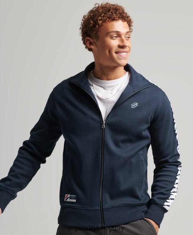 uy Superdry hombres parte superior de la pista de cinta Armada DT2N8Z733 ropa