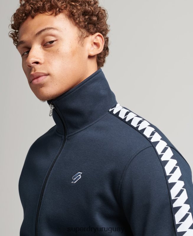 uy Superdry hombres parte superior de la pista de cinta Armada DT2N8Z733 ropa
