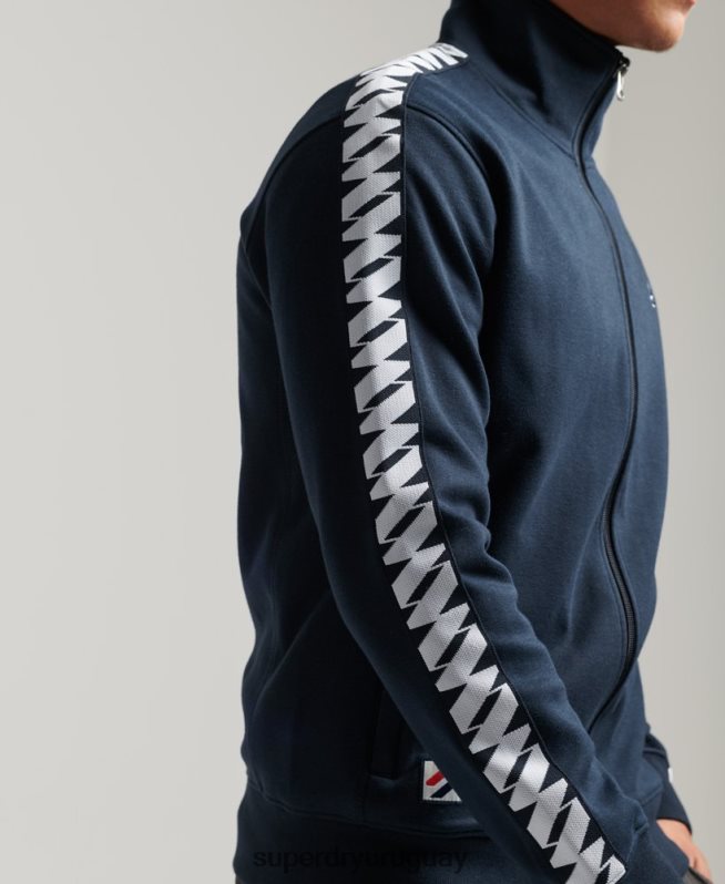 uy Superdry hombres parte superior de la pista de cinta Armada DT2N8Z733 ropa