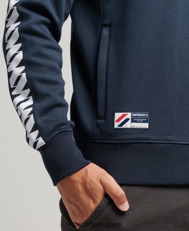 uy Superdry hombres parte superior de la pista de cinta Armada DT2N8Z733 ropa