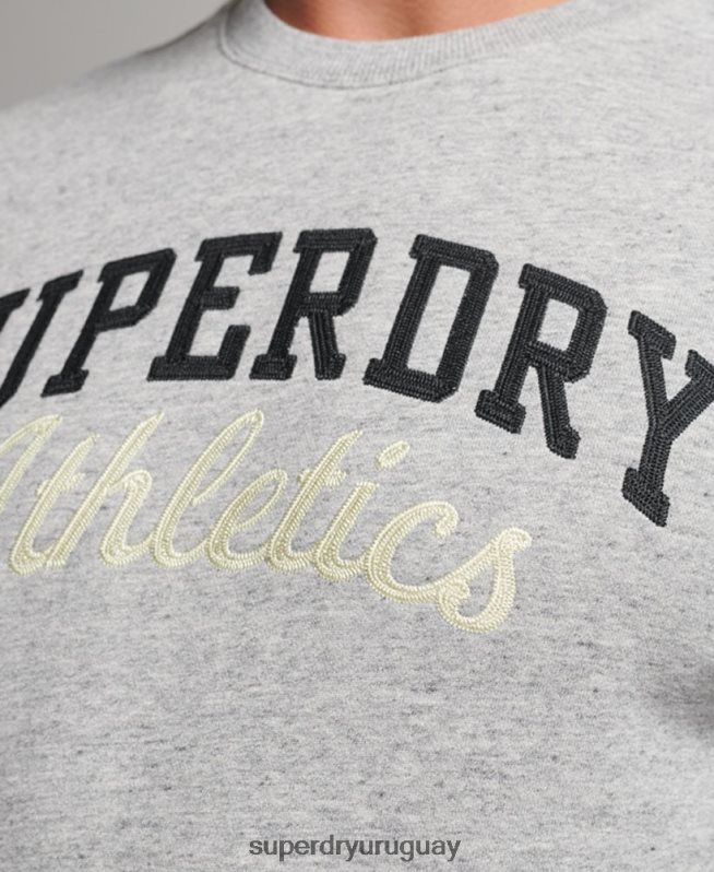 uy Superdry hombres sudadera atlética de gimnasia vintage gris DT2N8Z687 ropa