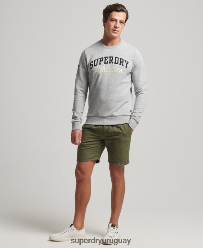uy Superdry hombres sudadera atlética de gimnasia vintage gris DT2N8Z687 ropa