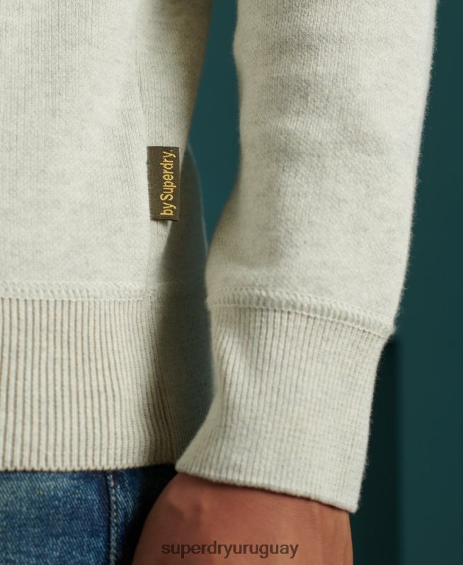 uy Superdry hombres sudadera básica de algodón con cuello redondo gris DT2N8Z5344 ropa
