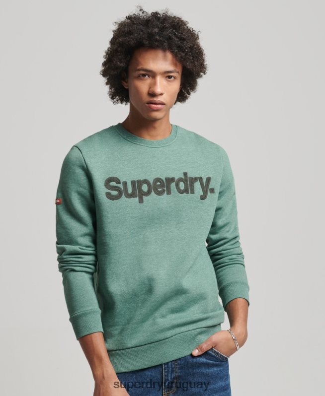 uy Superdry hombres sudadera clásica con logo central caqui DT2N8Z537 ropa