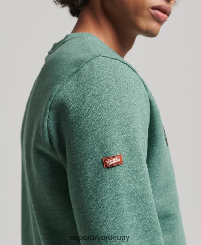 uy Superdry hombres sudadera clásica con logo central caqui DT2N8Z537 ropa