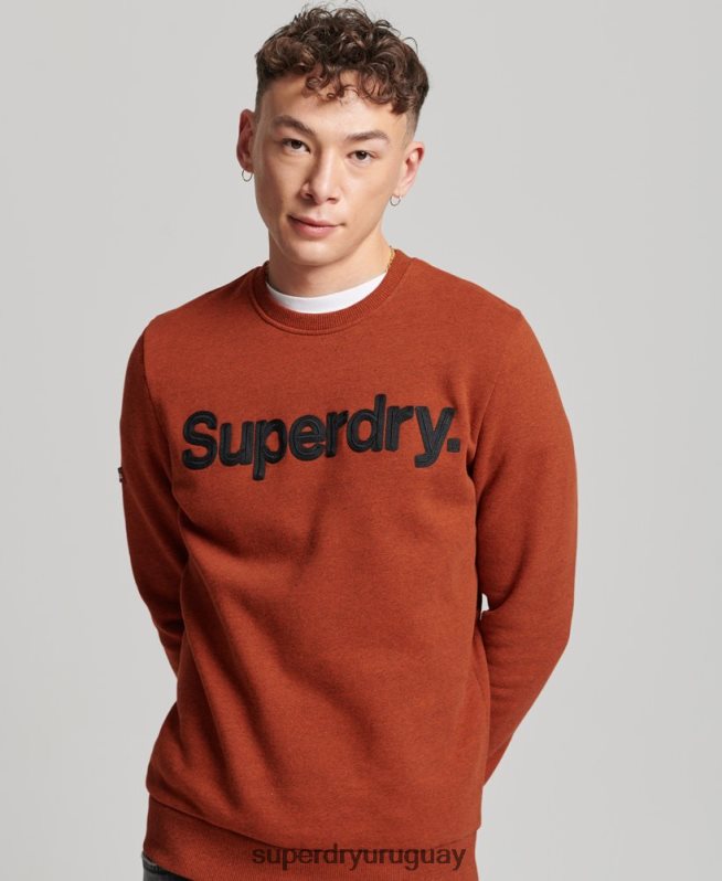 uy Superdry hombres sudadera clásica con logo central naranja DT2N8Z592 ropa