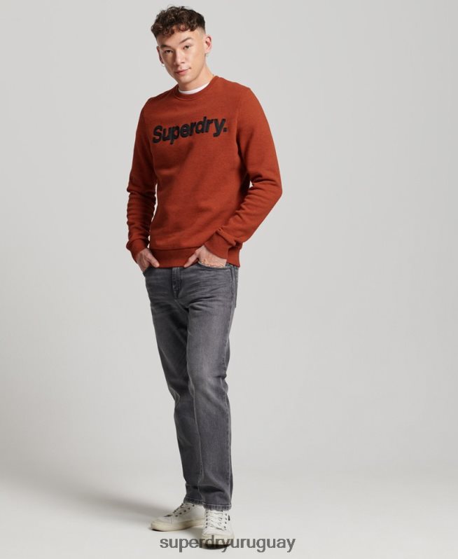 uy Superdry hombres sudadera clásica con logo central naranja DT2N8Z592 ropa